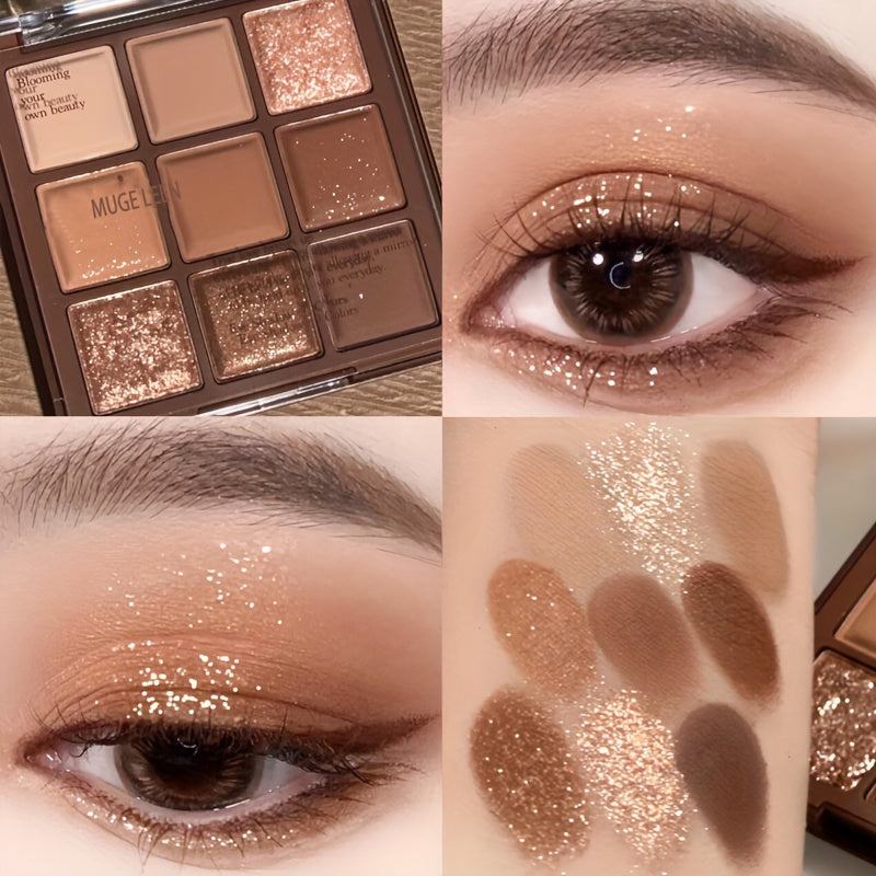 Mocha Brown Eyeshadow Tray Long Lasting Glamorous Eye Makeup