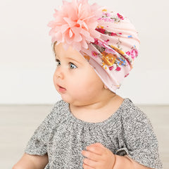 Chiffon Flower Baby Headscarf Cap for Daily Use