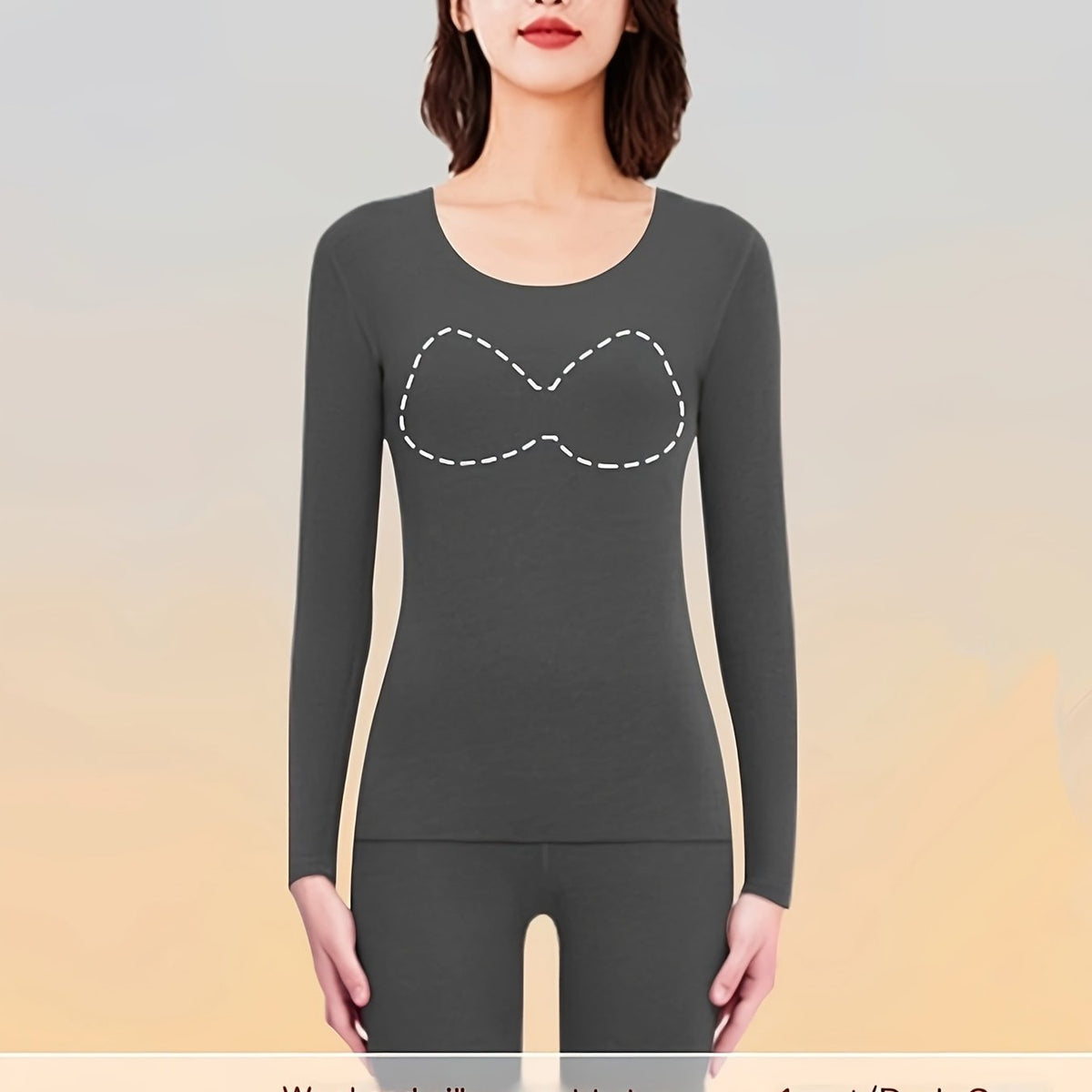 Women's Thermal Underwear Set Long Sleeve Crew Neck Tops & Pants