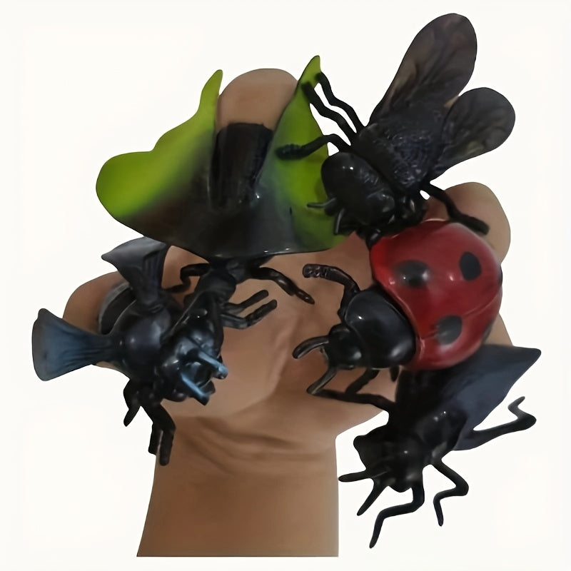6pcs Soft Rubber Finger Puppet Insects Set for Interactive Play