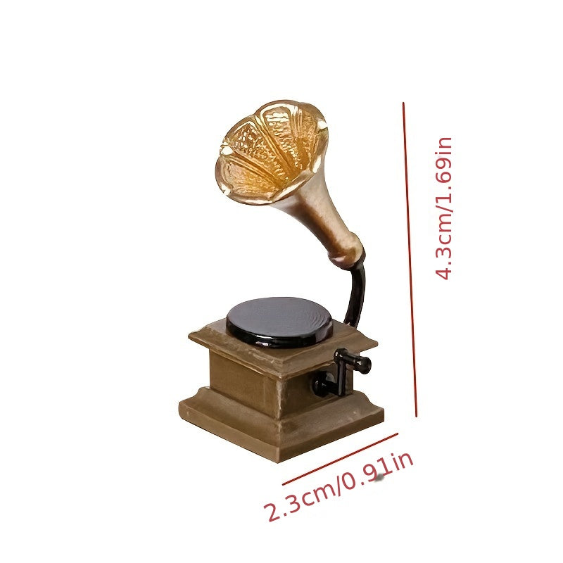 1:12 Retro Phonograph Dollhouse DIY Decor Accessory
