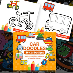 Kids' Car Doodle Activity Book with 36 Designs