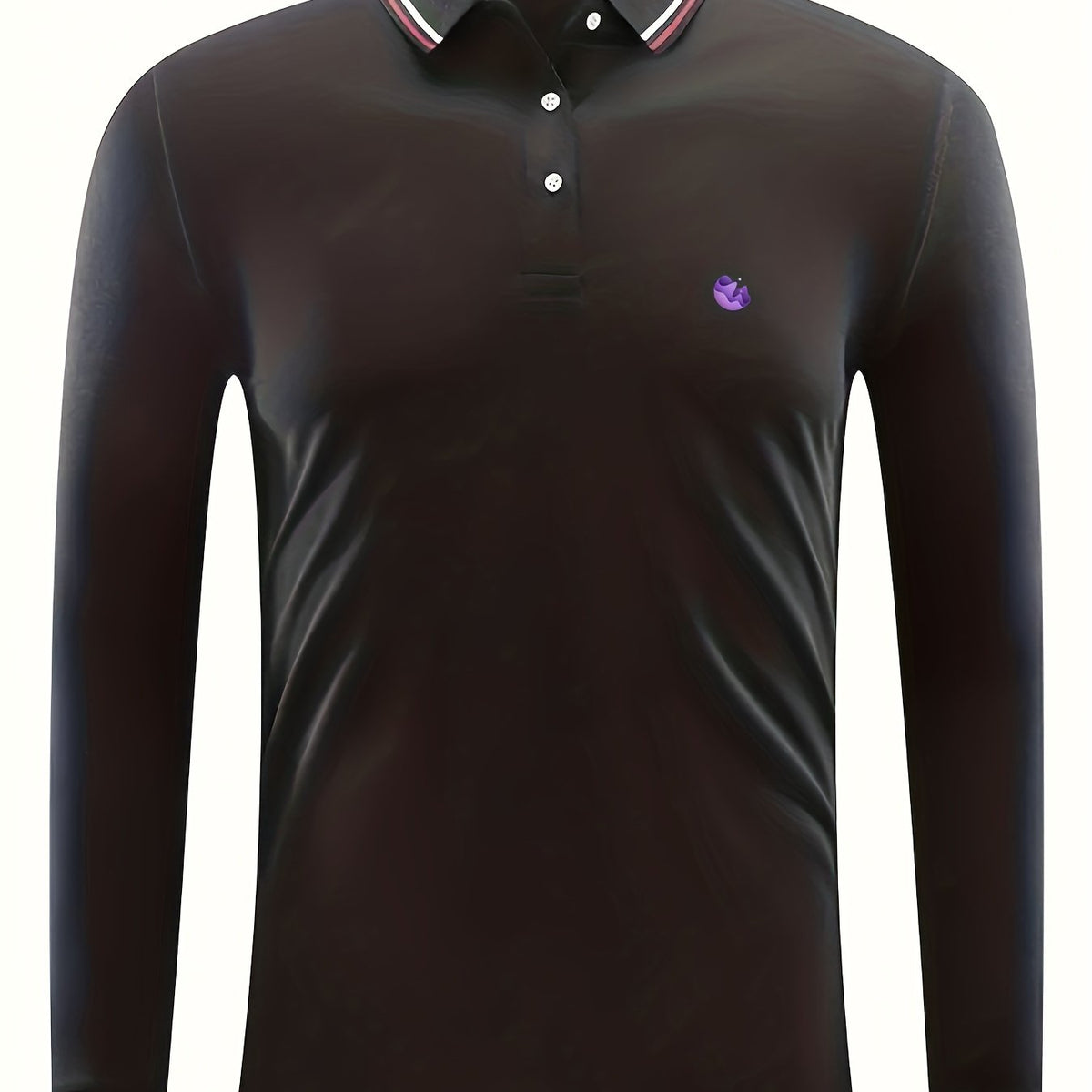 Men's Casual Button Up Long Sleeve Polo Shirt