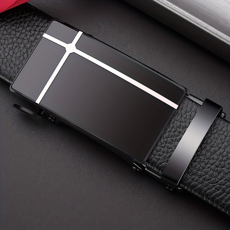 Men's PU Leather Business Belt Automatic Buckle Belts