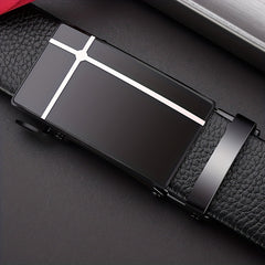 Men's PU Leather Business Belt Automatic Buckle Belts