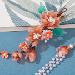 Ancient Style Flower Hair Clip with Tassel