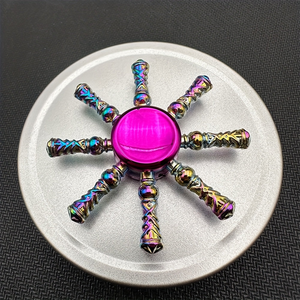 Colorful Rainbow Metal Fidget Spinner - Portable Desk Toy