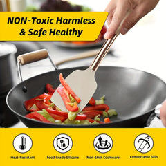 4pcs Silicone Kitchen Utensils Set Heat Resistant Non-stick Cooking Spatul