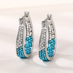 Multicolor Zircon Horseshoe Earrings Wedding Party Accessories