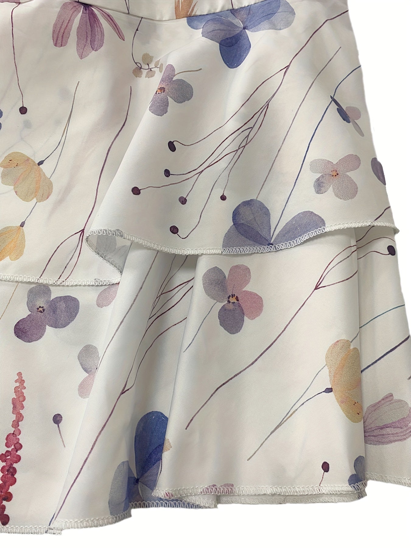  Floral Print Bell Sleeve Maxi Dress