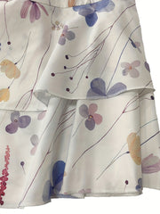  Floral Print Bell Sleeve Maxi Dress