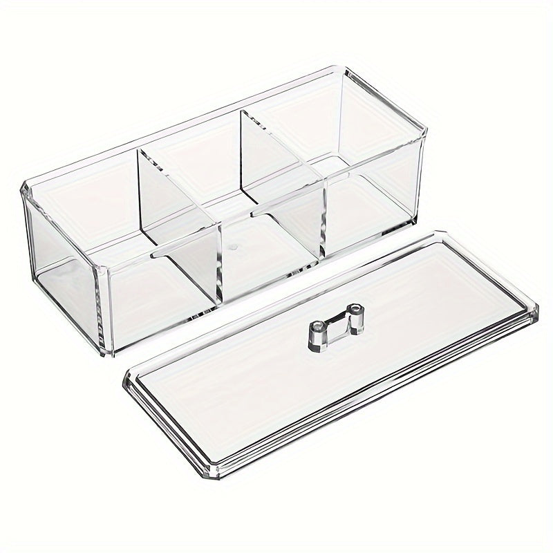 Cotton Swab Storage Box With Lid Transparent Cosmetics Storage