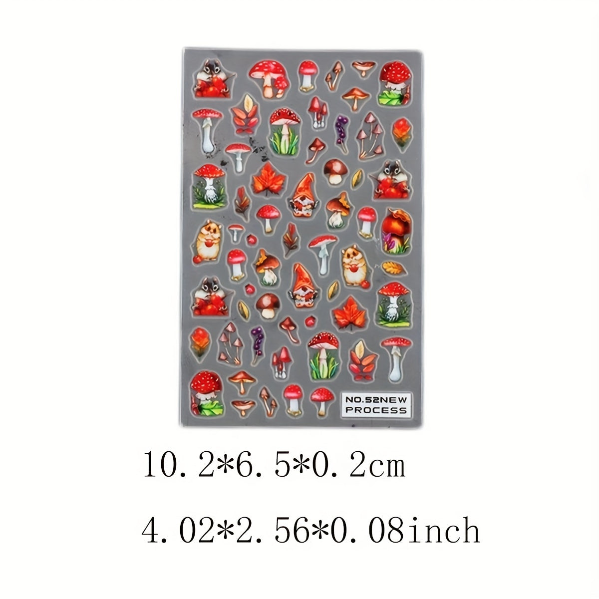 Fall Maple Leaf Nail Stickers Water Transfer 3D Squirrel Pumpkin Nail Decals