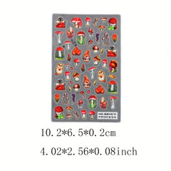 Fall Maple Leaf Nail Stickers Water Transfer 3D Squirrel Pumpkin Nail Decals