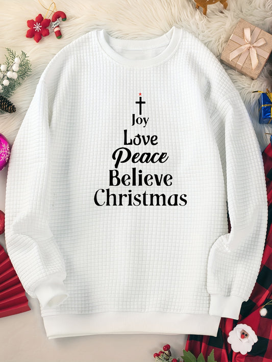  Cross & Letter Print Christmas Lounge Top