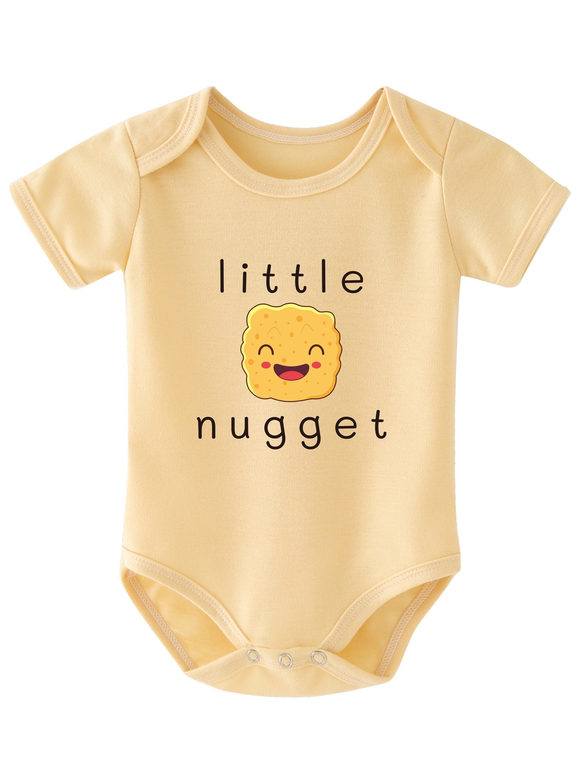 Baby Girls Casual Little Nugget Short Sleeve Round Neck Onesie Clothes