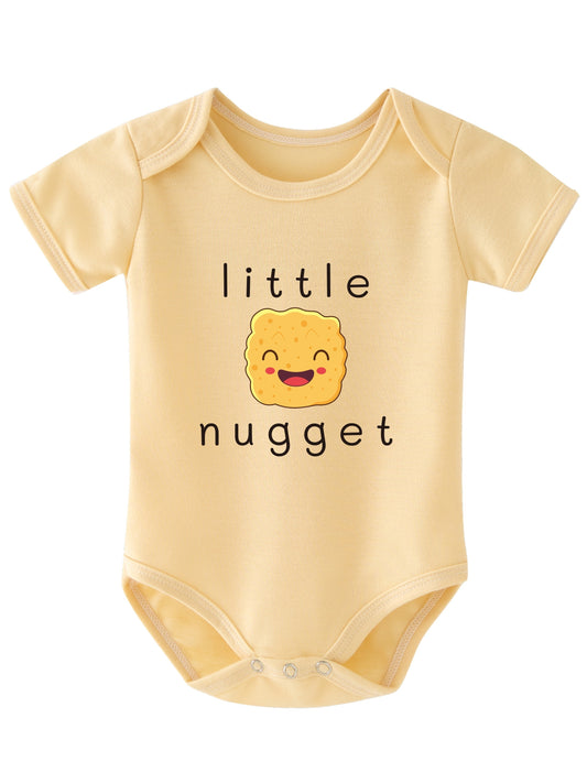 Baby Girls Casual Little Nugget Short Sleeve Round Neck Onesie Clothes