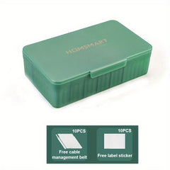 Plastic Cable Management Box with Wire Ties & Stickers