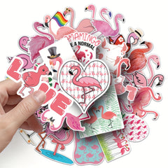 50pcs Flamingo Waterproof Stickers for Bottles Laptop Scrapbook