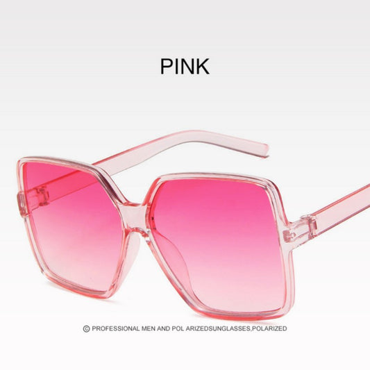 Square Frame Polarized Sunglasses Gradient Lens Vintage Eyewear