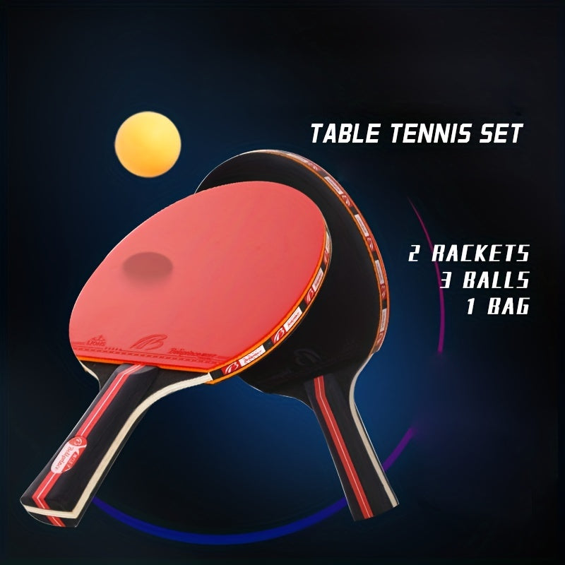Portable Table Tennis Racket Set with Case - Indoor/Outdoor