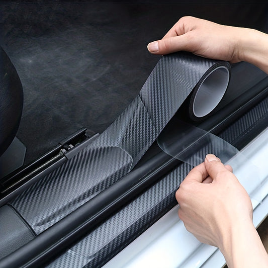 3D Carbon Fiber Sticker Car Threshold Protective Film Anti Scratch