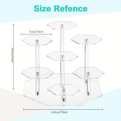 7 Layer Acrylic Display Stand Transparent Perfume Toy Doll Organizer Rack Count