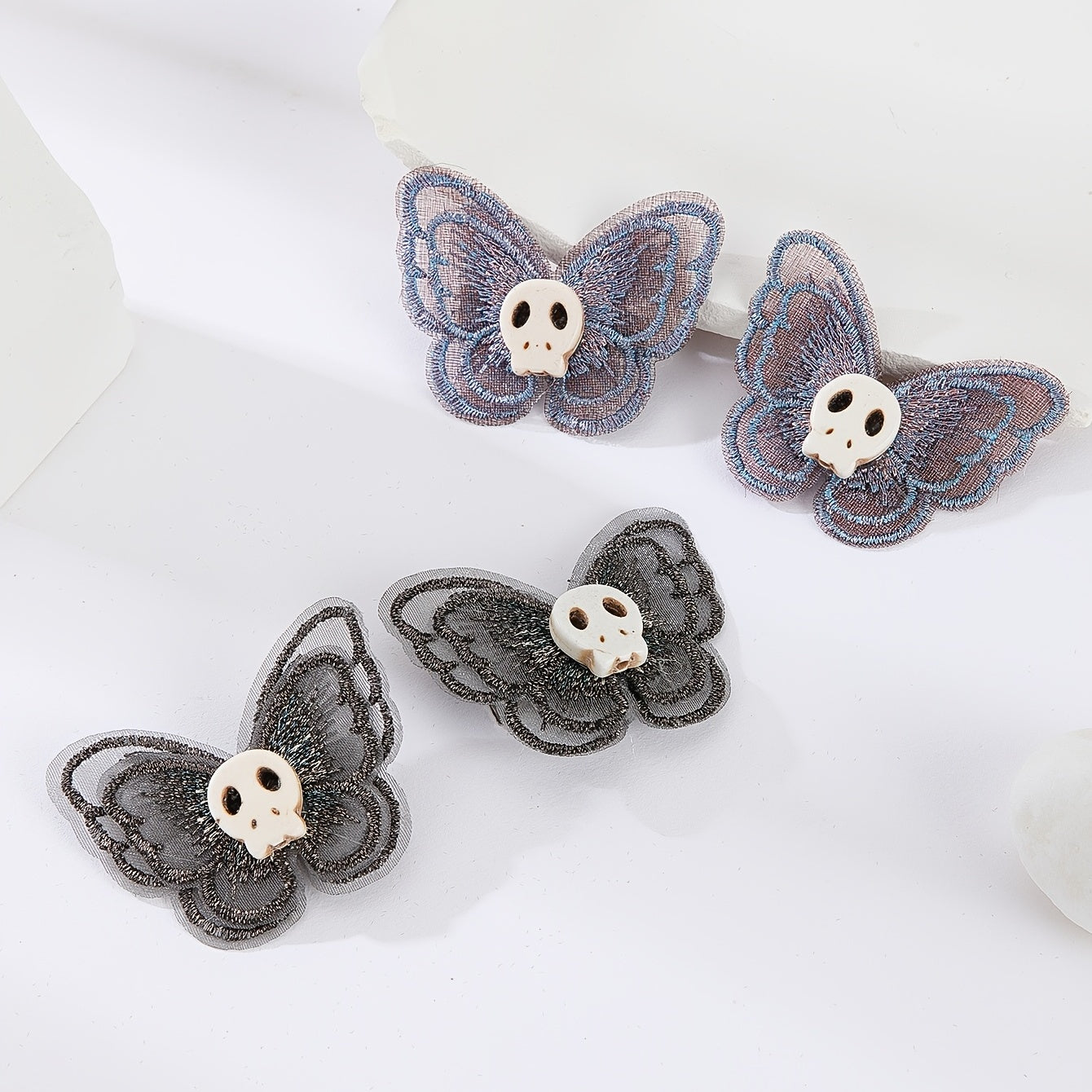 Butterfly Skull Hair Clip Y2K Punk Barrette Hair Accessories For Women Cosplay
