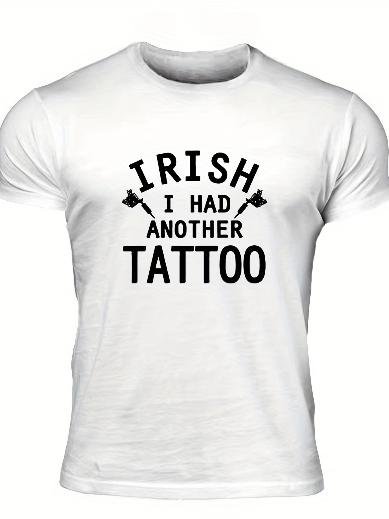 Men's Tattoo Print T shirt Casual Stretch Tee