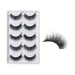 5 Pairs Long Crossed 3D Natural False Eyelashes