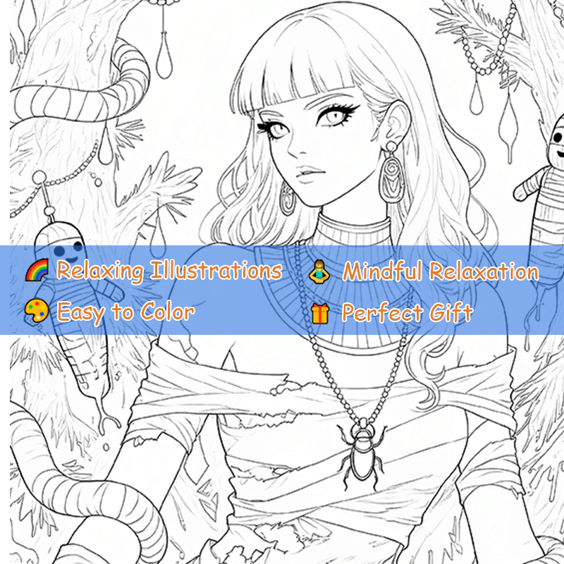 Dark Goth Christmas Coloring Book - Terrifying Santa Scene, Wreaths & More