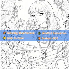 Dark Goth Christmas Coloring Book - Terrifying Santa Scene, Wreaths & More