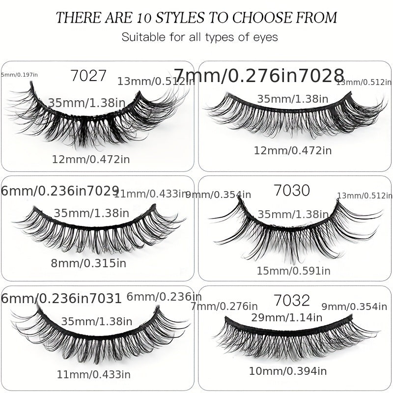 7 Pairs Natural-Looking False Lashes for Makeup Bulk