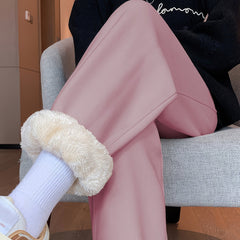 Women's Plus Size Fleece Lined Elastic Drawstring Joggers