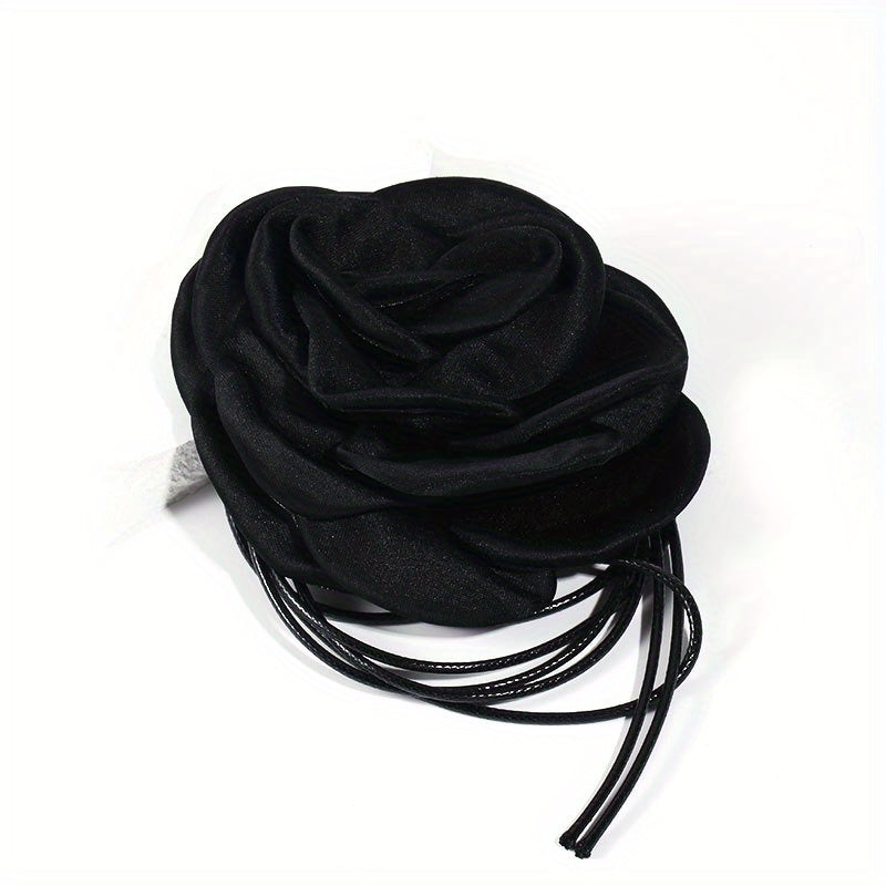 Satin Flower Sash Belt Lace Up Wax Rope Waist Belt Boho Dress Girdle