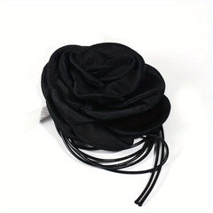 Satin Flower Sash Belt Lace Up Wax Rope Waist Belt Boho Dress Girdle