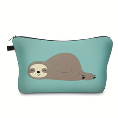 Cartoon Sloth Pattern Zipper Pouch Lightweight Carry On Bag