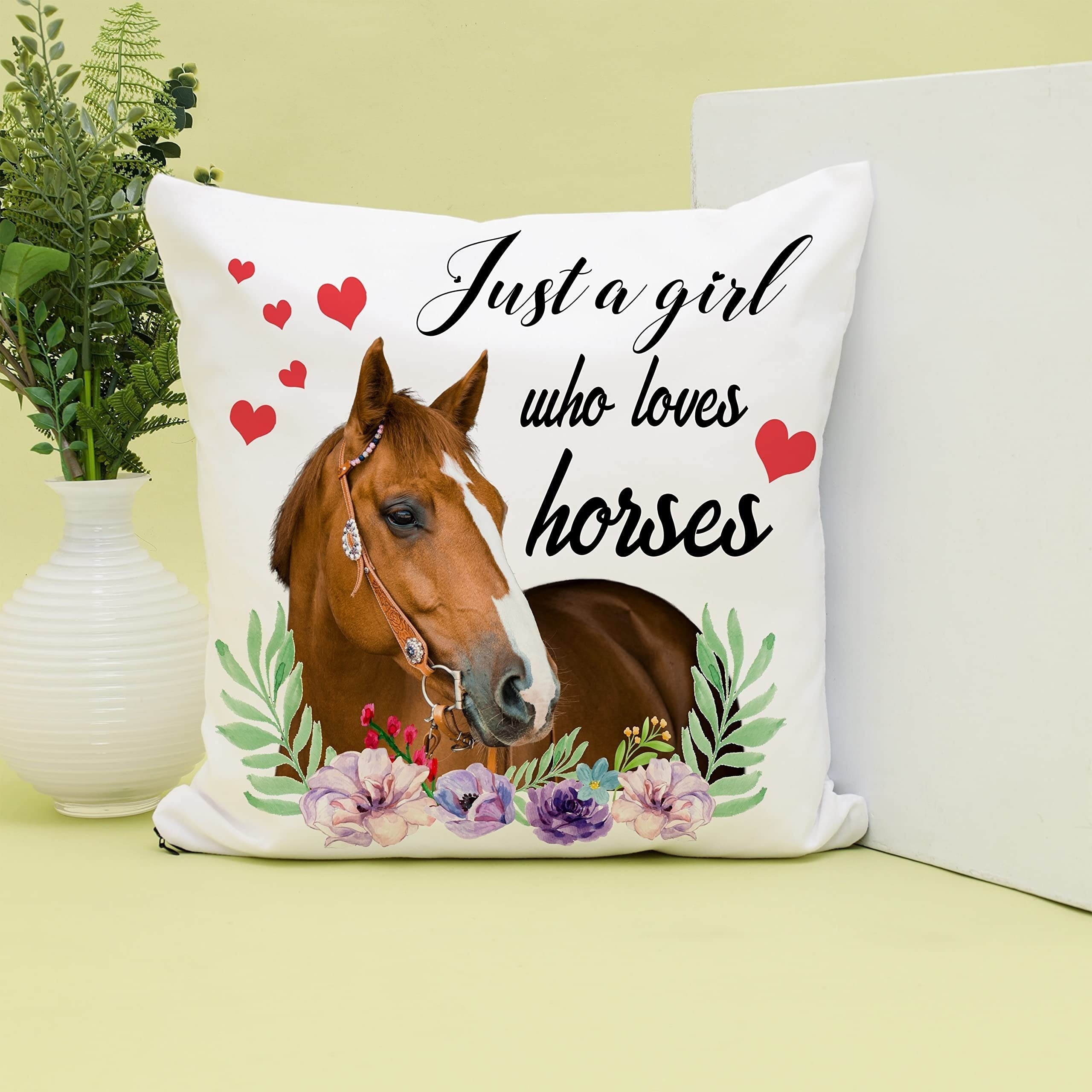Horse Decorative Throw Pillow Covers for Girls