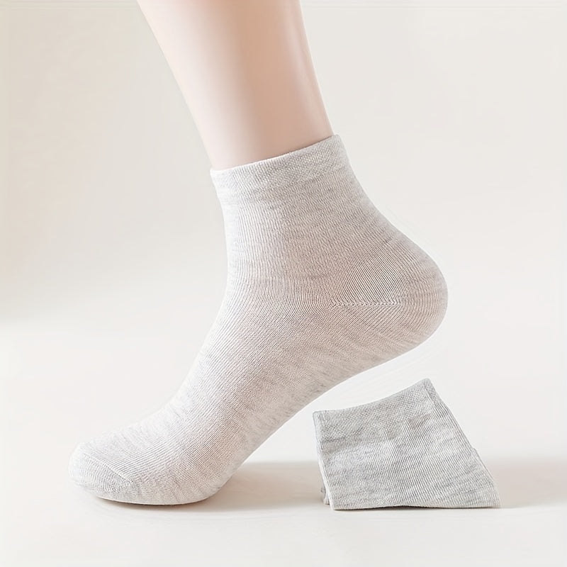 12 Pairs Solid Socks Comfy & Breathable Women's Stockings & Hosiery