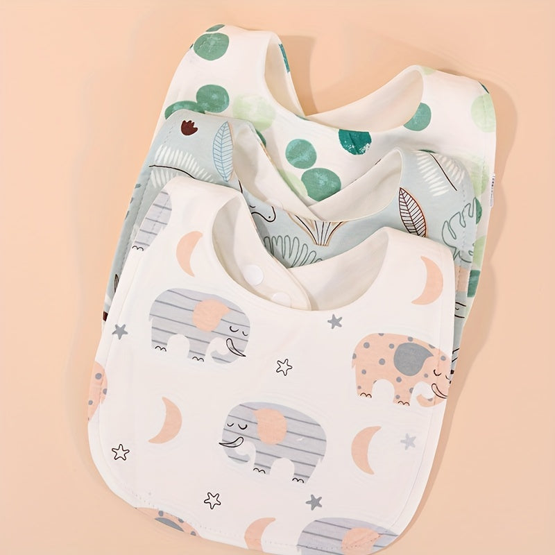 3pcs Baby Feeding Drool Bibs Infant Cotton Soft Burp Cloths For Newborn