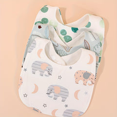 3pcs Baby Feeding Drool Bibs Infant Cotton Soft Burp Cloths For Newborn