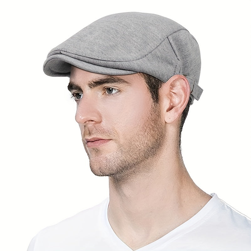 Men's Beret Adjustable Newsboy Cap Soft Woven Hat