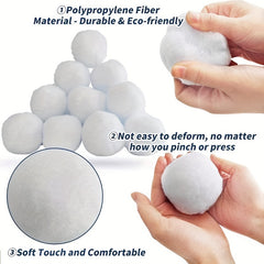 Set of 50 Artificial Snowballs for Outdoor Snow Play and Christmas Tree Decor