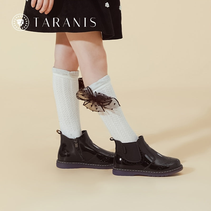TARANIS Chelsea Boots Leather Side Zipper Baby Shoes