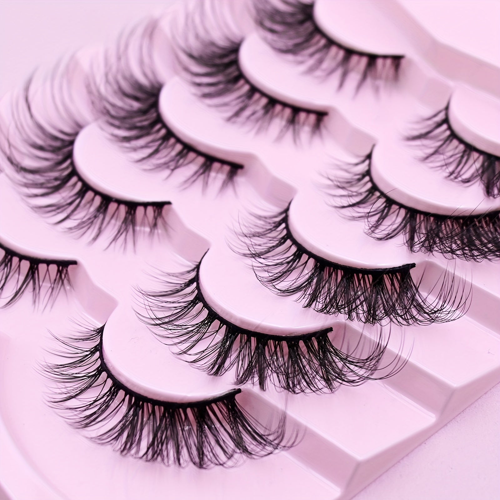 Faux Mink Cat Eye Eyelashes Extension 19mm Natural Fluffy Lashes Makeup