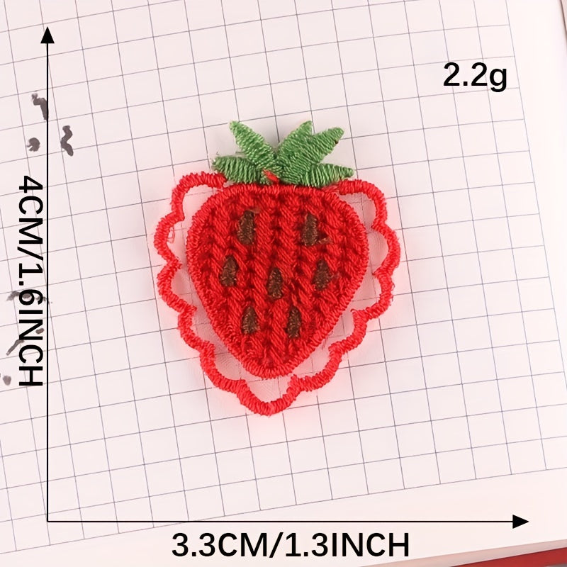 5pcs Plush Fruit Cartoon Patches for Girls Clothing DIY Hand Sewing