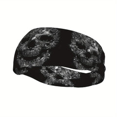 Scary Skull Sports Headband Sweat Wicking Stretchy & Breathable Polyester