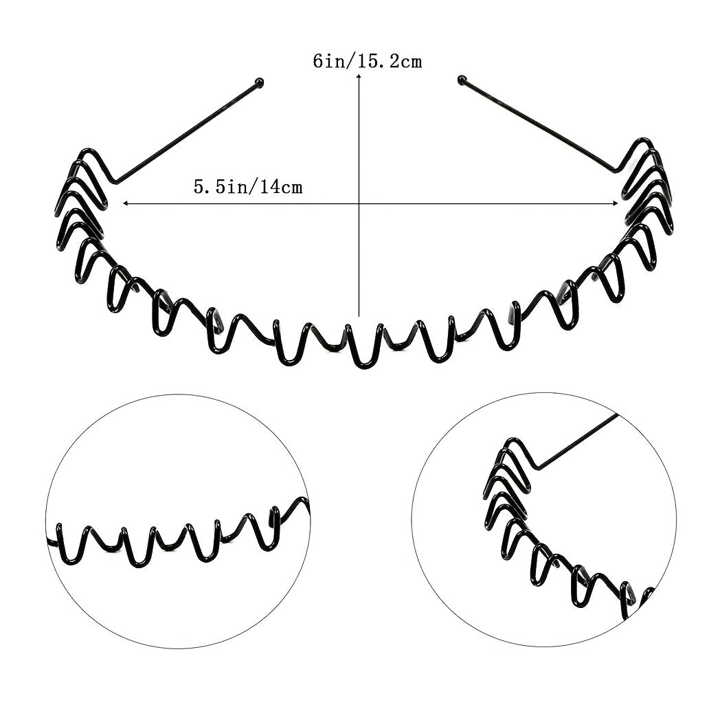 8pcs Metal Headband Hair Hoop Non Slip Wave Comb Hair Hoop Hairband