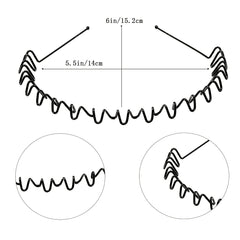 8pcs Metal Headband Hair Hoop Non Slip Wave Comb Hair Hoop Hairband
