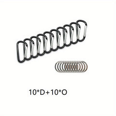 10pcs Mini Aluminum Carabiner with Keyring Lightweight D-Shaped Keychain Clip